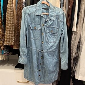 Veronica Beard Light Blue Denim Long Jacket